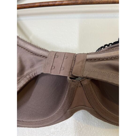 Soma Roma Demi Brown Black Lace T Shirt Bra Size 34D Underwire - Picture 5 of 7